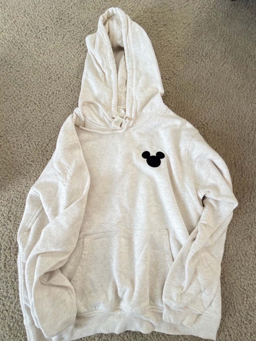 H&M Cream Hoodie with Black Mickey Patch